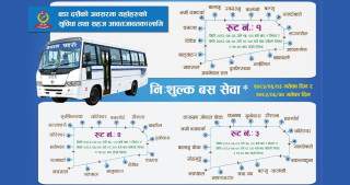 दशैमा काठमाडौँमा दुई दिन प्रहरीको निःशुल्क बस सेवा, कुन रुटमा चल्छ गाडी